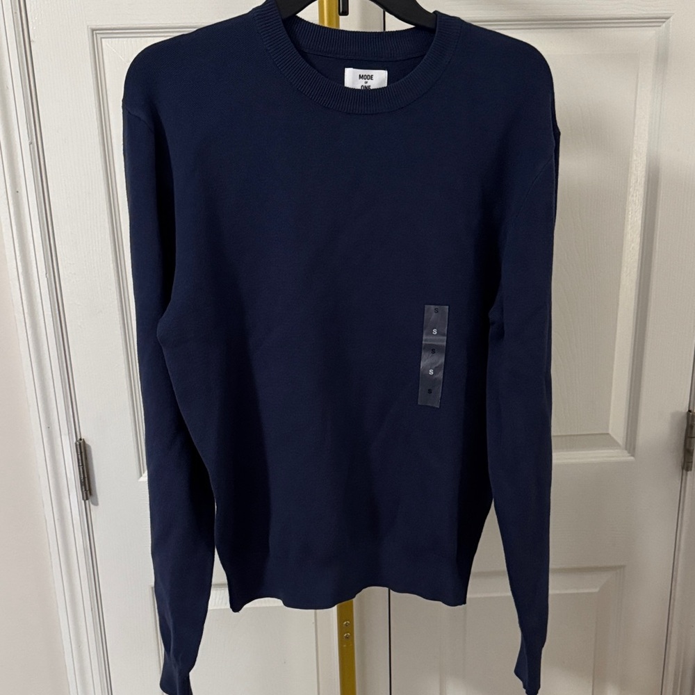 Mode of One Navy Blue Crewneck Sweater